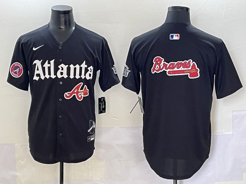 Men 2025 Atlanta Braves Blank Black Five generations Joint Name Nike MLB Jersey style 14->atlanta braves->MLB Jersey